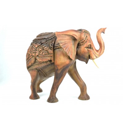 Grande Statue éléphant en bois H30cm. Pièce rare !