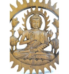 Decor wall Buddha exotic wood diam. 20cm