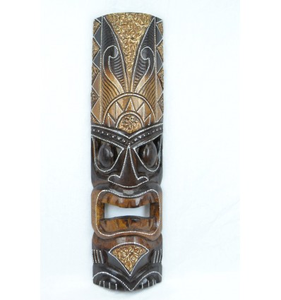 Masque Tiki h50cm en bois. Déco maori, artisanat du monde.