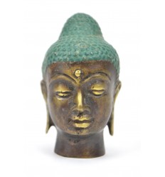 Piccola testa di bronzo del Buddha h7cm. Artigianato asiatico.