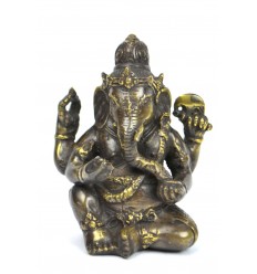Statuette Ganesh en bronze H12cm. Artisanat asiatique.
