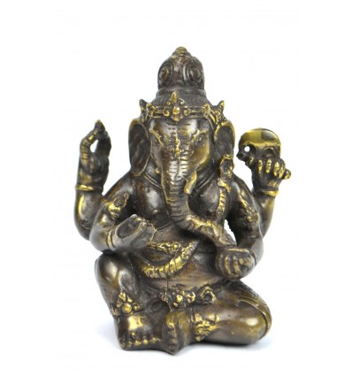 Statuette Ganesh en bronze H12cm. Artisanat asiatique.