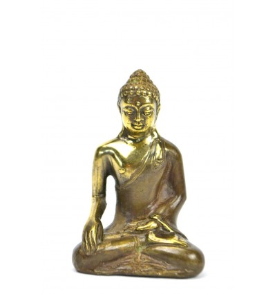 Bhumisparsa Mûdra Buddha statuette in bronze h7cm.