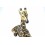 Statue "Girafe assise" rebord étagère H30cm. Déco africaine Safari Savane.