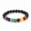 Bracelet 7 chakras in lava stone. Jewelry Yoga / Meditation.