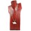 Bust inclined, display necklaces in solid wood red H30cm