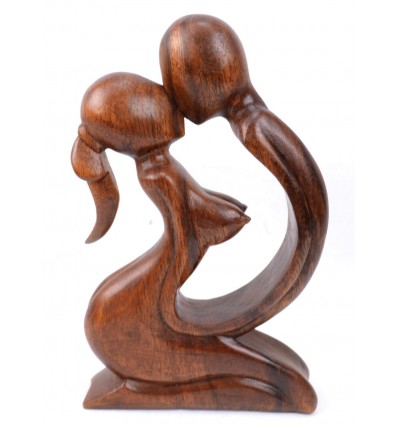 Statuetta abstract coppia amore sensuale di legno. Regalo originale.