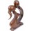 Statuette abstract couple love sensual wood. Original gift.