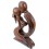 Statuette abstract couple love sensual wood. Original gift.