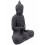 Statua di Buddha in pietra nera, deco etnico asiatico thailandia.