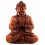 Grande statue Bouddha assis mains jointes en bois, déco bouddhiste.