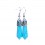 Pair of earrings in turquoise, clasp silver plated.