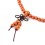 Bracelet Tibetan Mala beads wood + node without end. Colour orange