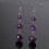 Earrings hanging 3 balls in Amethyst - free Delivery !!!