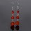 Boucles d'oreilles pendantes 3 boules en Agate Rouge - Livraison gratuite !!!