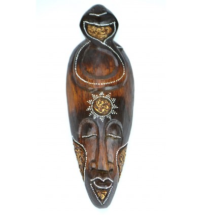 Mask pattern cobra wooden 30cm - decoration ethnic chic african style.