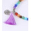 Bracelet multirang 7 chakras - Mala tibetan Amethyst and semiprecious stones + symbol tree of life