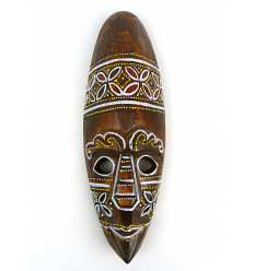 Masque décor batik en bois 30cm. Déco murale style ethnic' chic