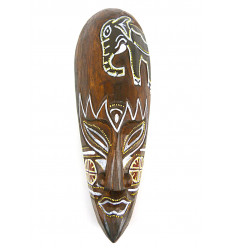 Masque décor éléphant batik en bois 30cm
