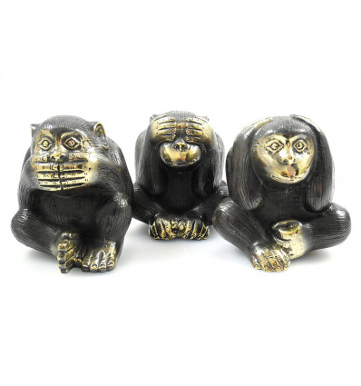 Le 3 scimmie della saggezza deco, statue di bronzo, acquisto statuette.