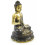 Statue Bouddha protection assis en bronze. Décoration artisanat Asie.