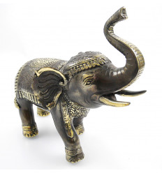 Statua di elefante di bronzo XL. Deco asiatici fiera dell'artigianato.