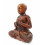 Statua monaco buddista di shaolin scultura in legno di artigianato, Asia.