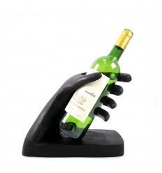 Porte bouteille - Présentoir à bouteille de vin "Main" en bois.