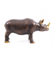 Statuette Rhinocéros en bronze. Idée cadeau collectionneur.