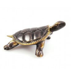 Statuette deco Tortoise of land bronze. Creation craft.