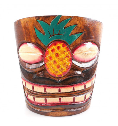 Cache-pot "Tiki" nel modello di legno di ananas