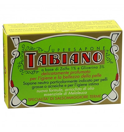 Savon au soufre Tabiano anti acné. Supersapone Tabiano pas cher.