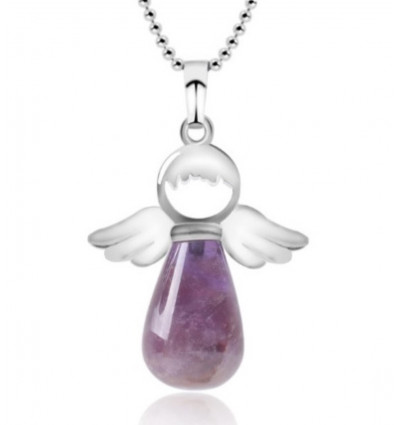 "My Guardian Angel" necklace in real Amethyst