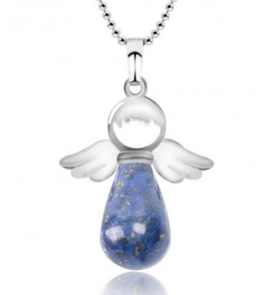 "My Guardian Angel" Necklace in Genuine Lapis Lazuli