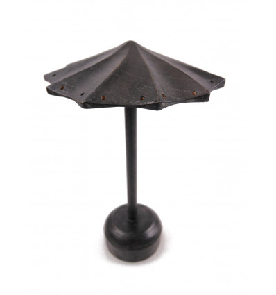 Display orecchini a forma di ombrello in legno massello finitura nero "vintage"