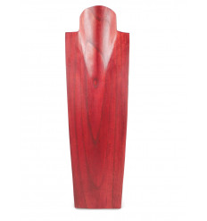 Display special long necklaces H50cm bust solid wood red