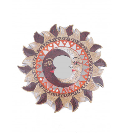 Mirror ethnic Sun pattern Moon, diameter 40cm.