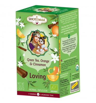 Infusion in ayurvedic bio Shoti Maa tea, green tea, orange, cinnamon.