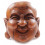 Maschera del Buddha cinese in legno intagliato H20cm