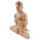 Statue de Bouddha assis mains jointes en bois brut h30cm