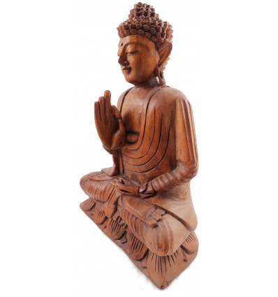 Statua Buddha seduto in pietra lavica 40cm