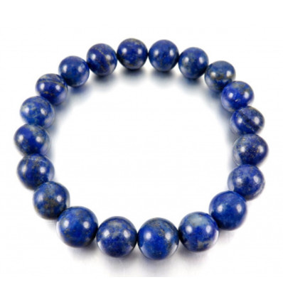 Bracelet Lithothérapie perles 10mm Lapis Lazuli naturel - Bonne humeur et amitié.