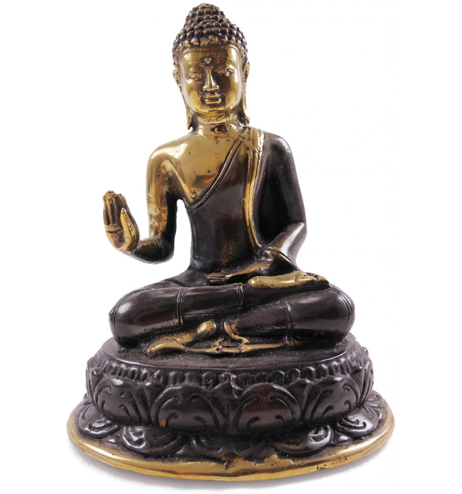 Handmade Resin Thai Sitting Buddha Shakyamuni Statue Home Ornaments Bronze 