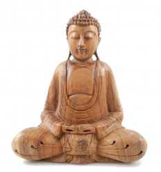Buddha Statue sitting in a lotus position h30cm carved Wood hand