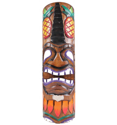 Wooden Tiki Totem, Hawaii Maori Polynesia Midcentury Decoration.