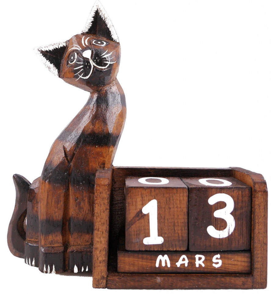 Perpetual Calendar Cat Wood French Deco Children S Room