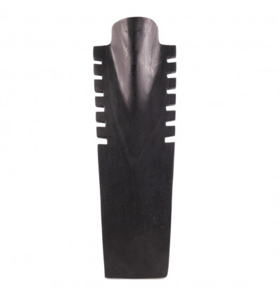 Busto display collane, rosetta in legno massello nero H50cm