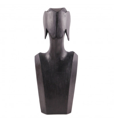 Busto Display collane e orecchini in legno massello nero