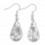 Shape earrings drop rock crystal, hook, silver plated.