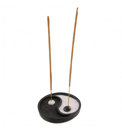 Incense holders chinese yin yang symbol and sand for 2 sticks.